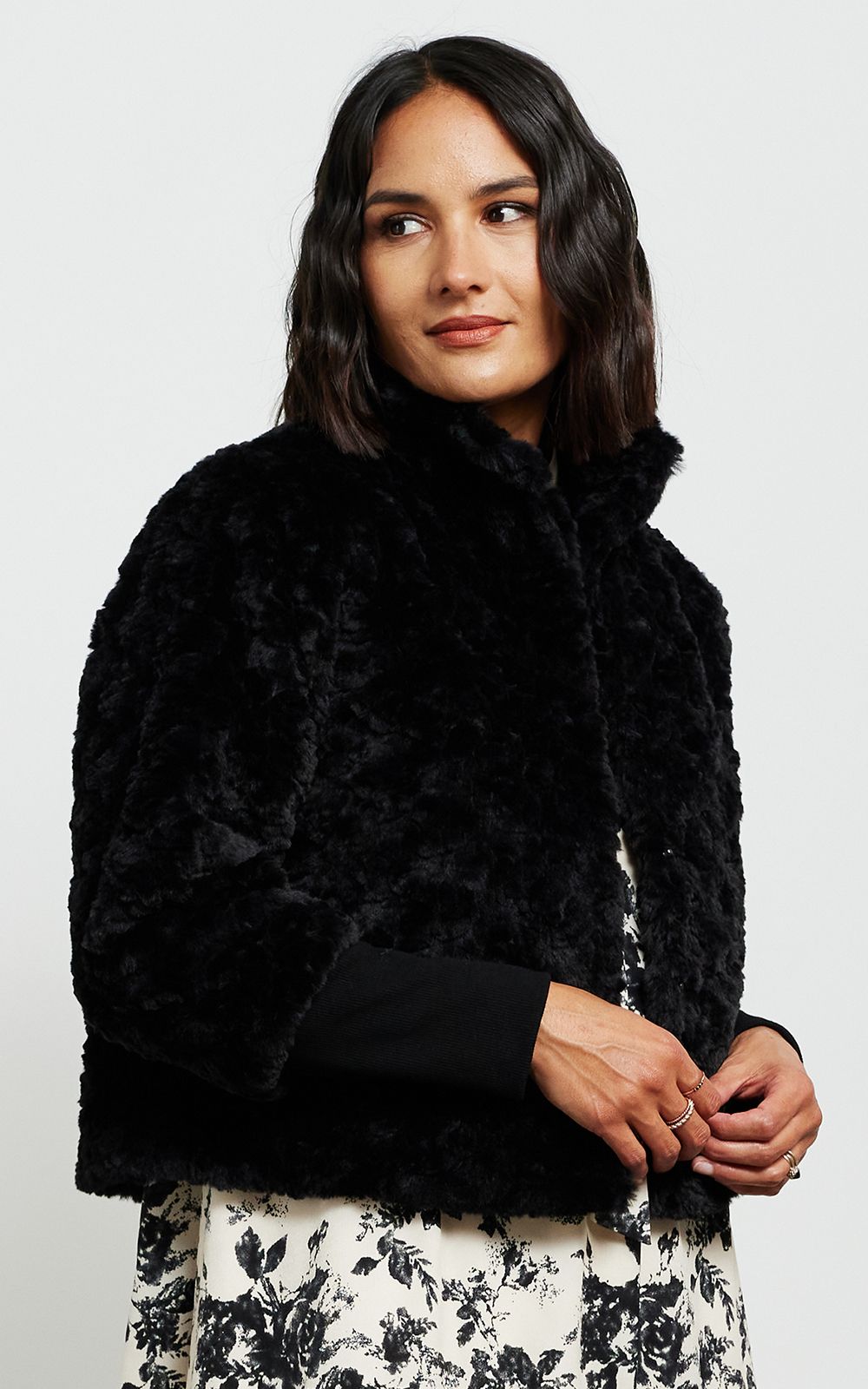 Vintage Faux Fur Jacket product photo.