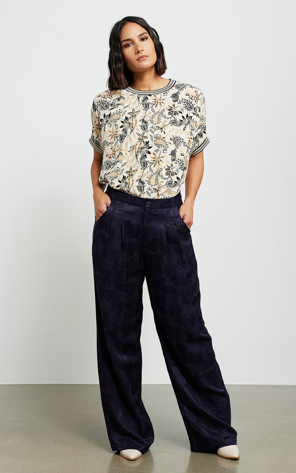 Bronte Pant In Jacquard product photo.