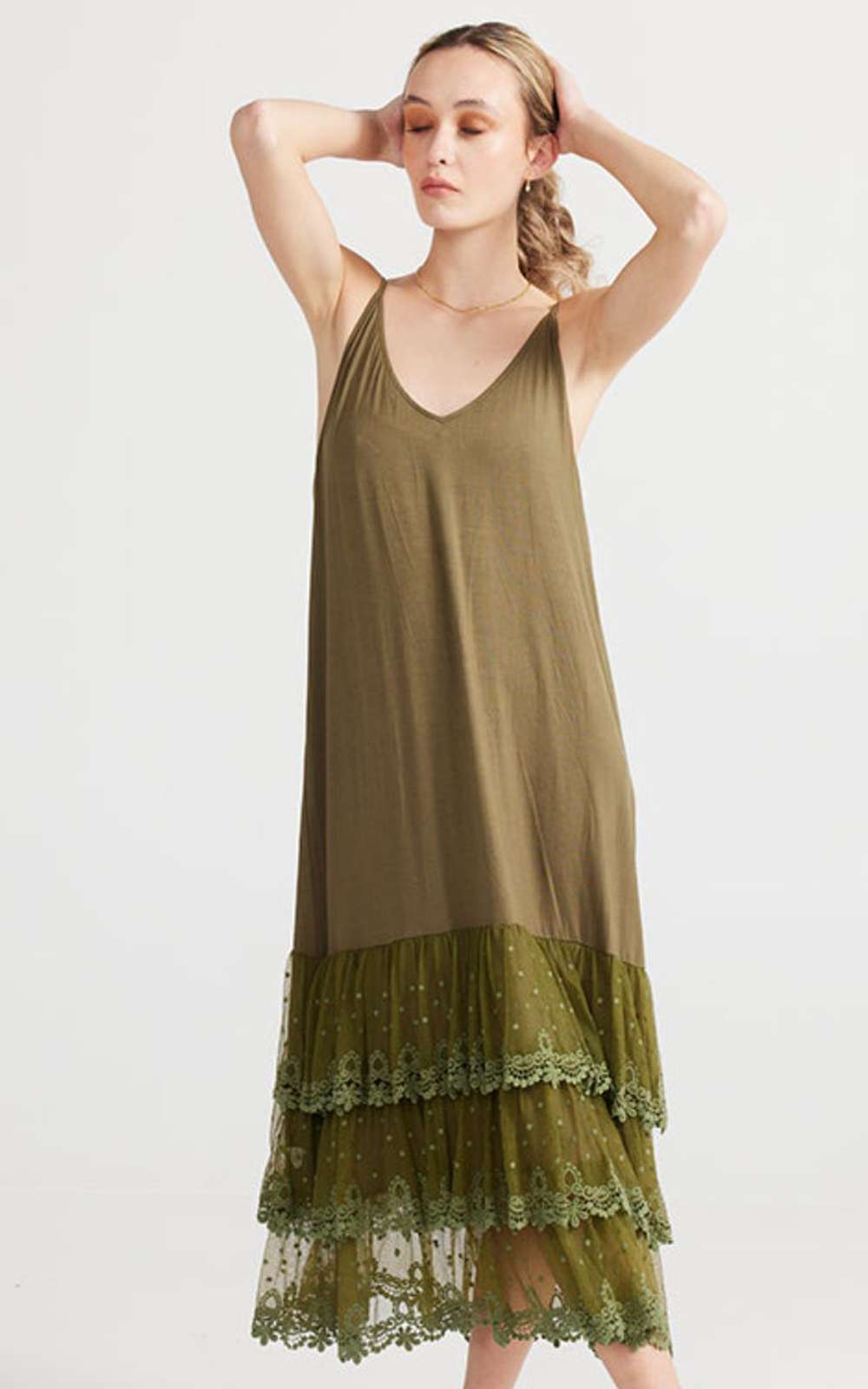 Evangeline Slip Dress product photo.