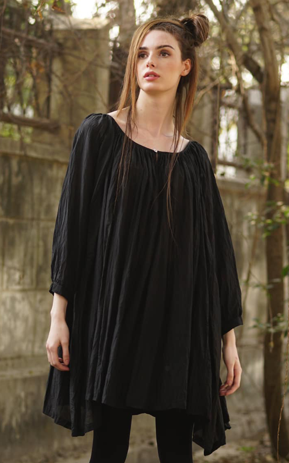 Gabrielle Tunic In Cotton Silk product photo.