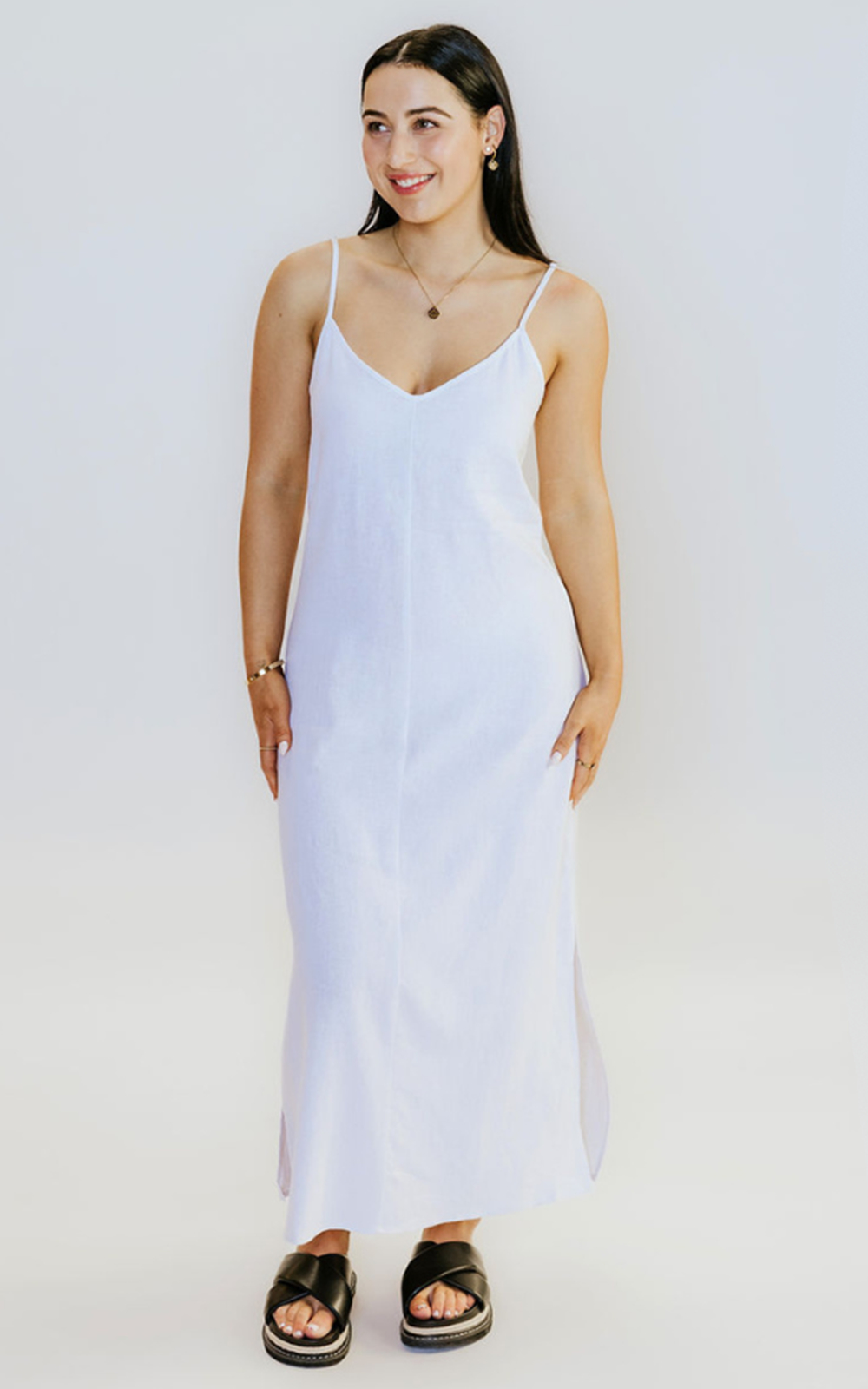 Gina Slip Dress product photo.