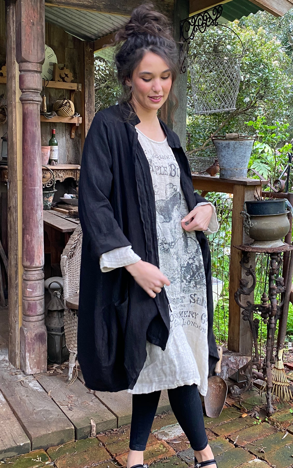 Harper Lee Linen Coat product photo.