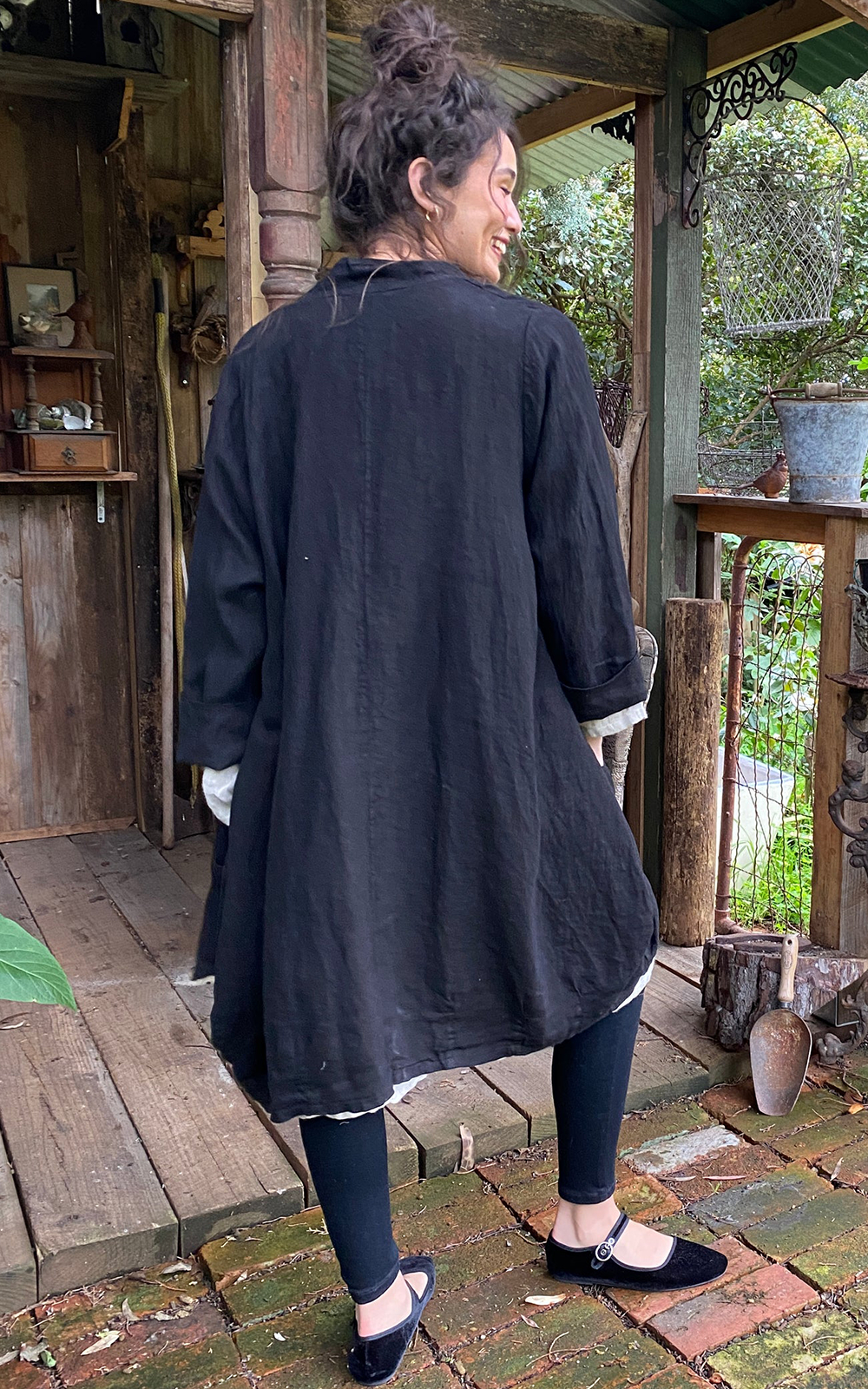 Harper Lee Linen Coat product photo.