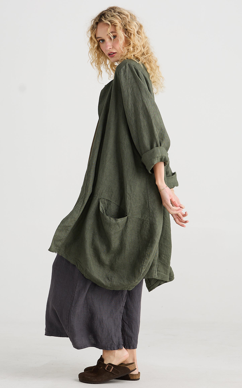 Harper Lee Linen Coat product photo.