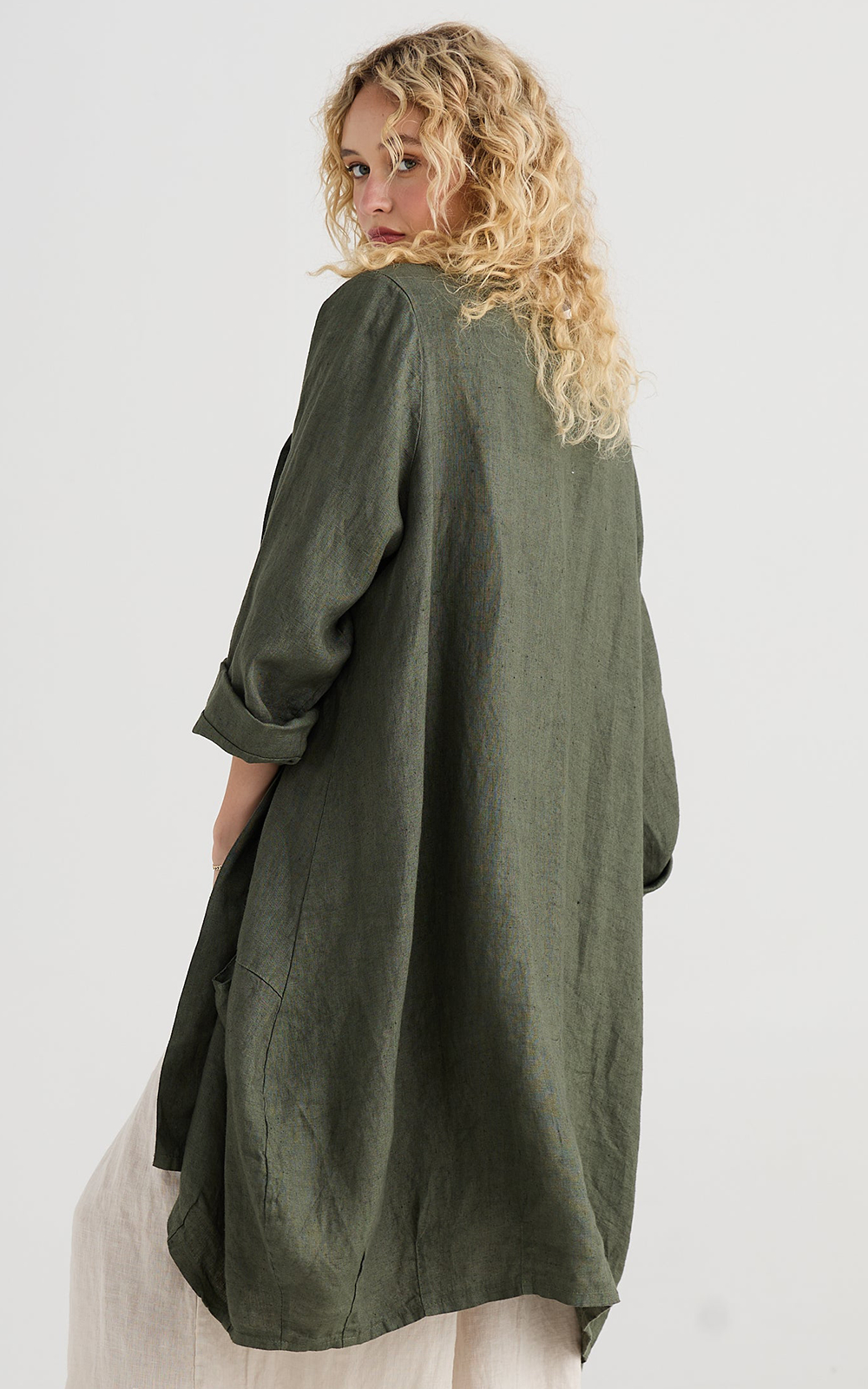 Harper Lee Linen Coat product photo.