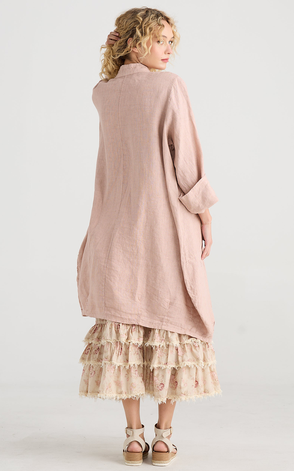 Harper Lee Linen Coat product photo.