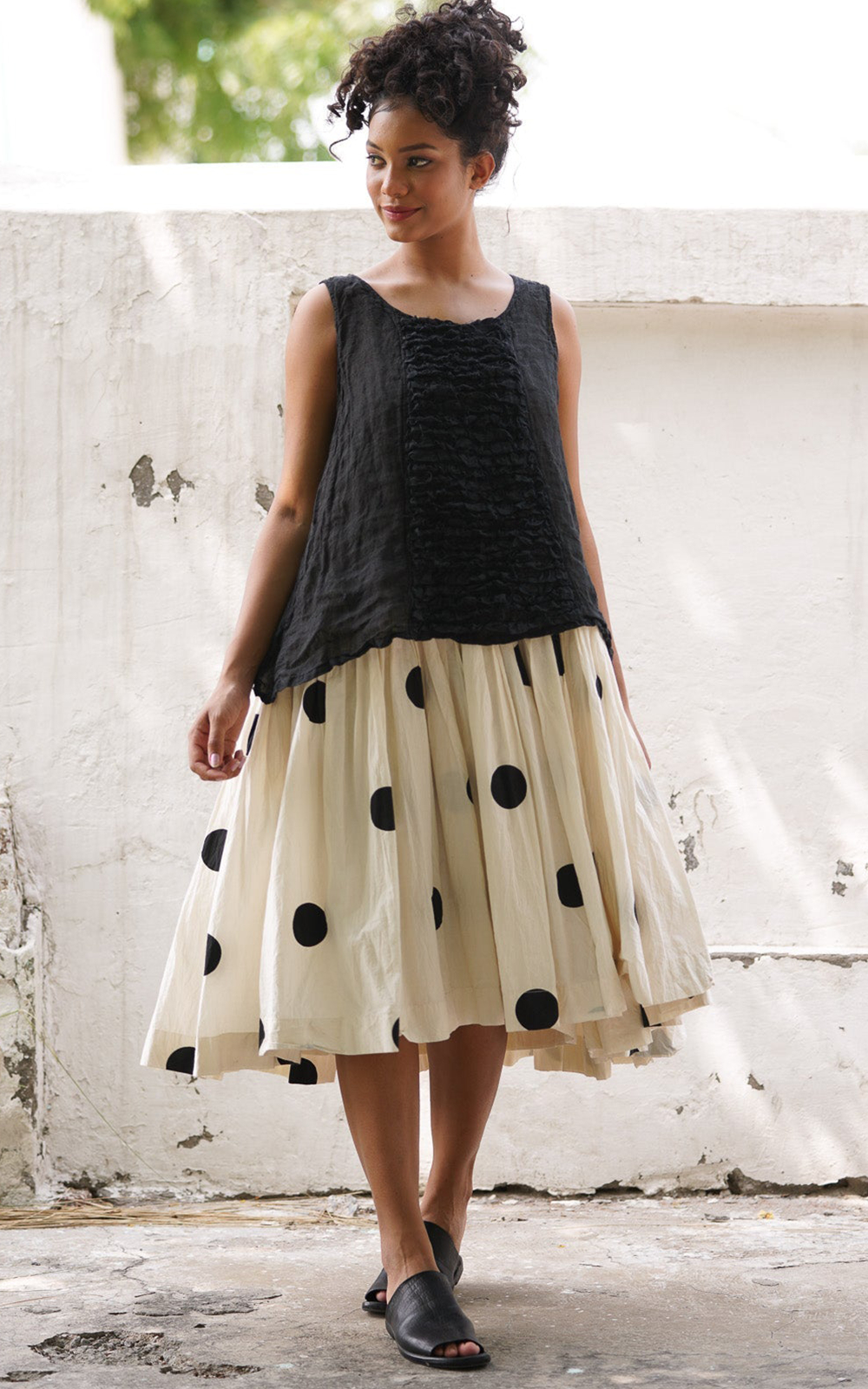 High Tea Slip Dress Short In Paper Cotton product photo.