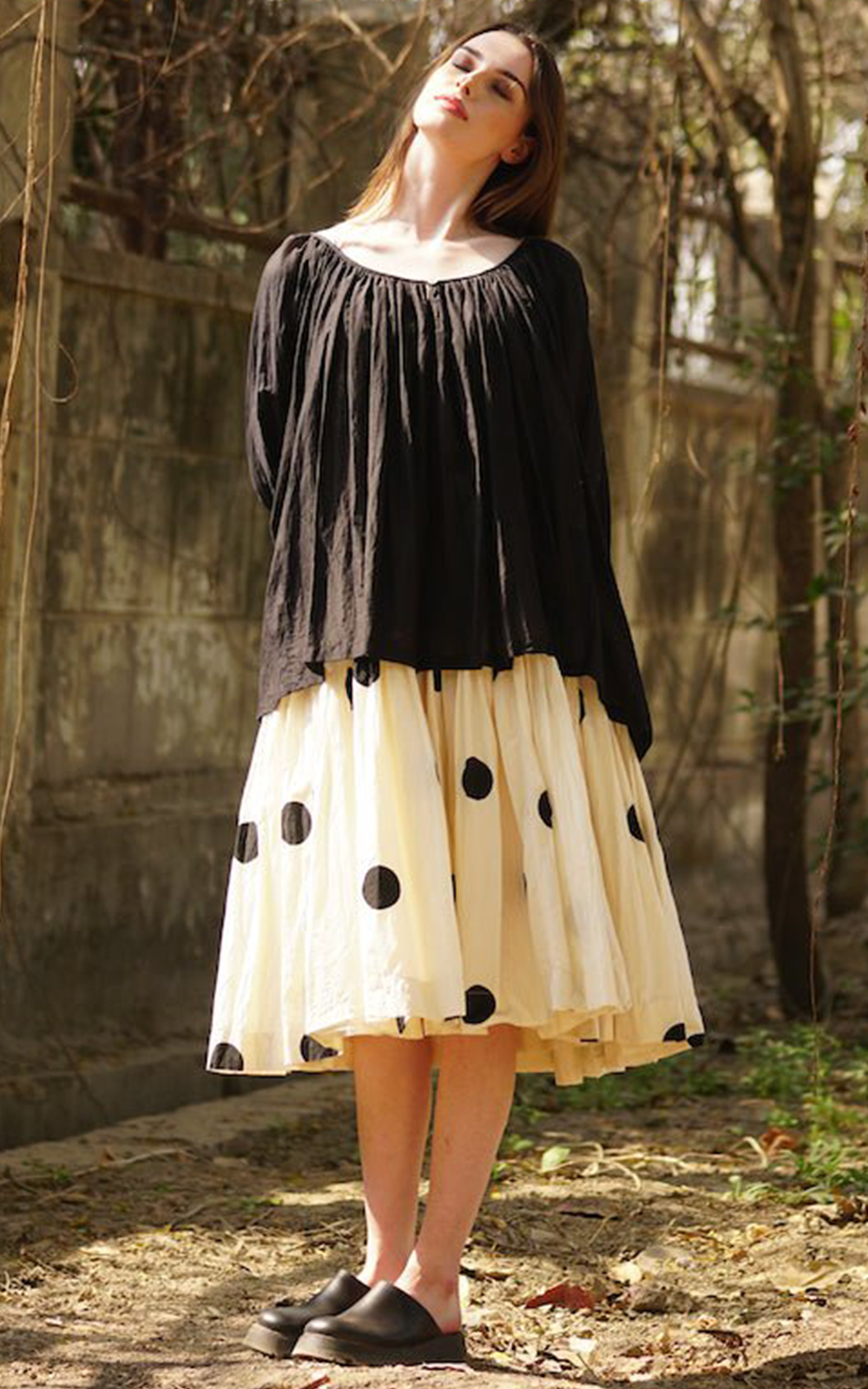 High Tea Slip Dress Short In Paper Cotton product photo.