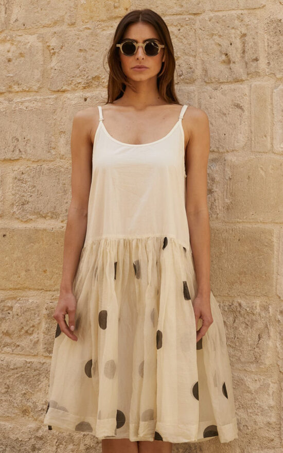 High Tea Slip Dress Short In Silk Organza product photo.