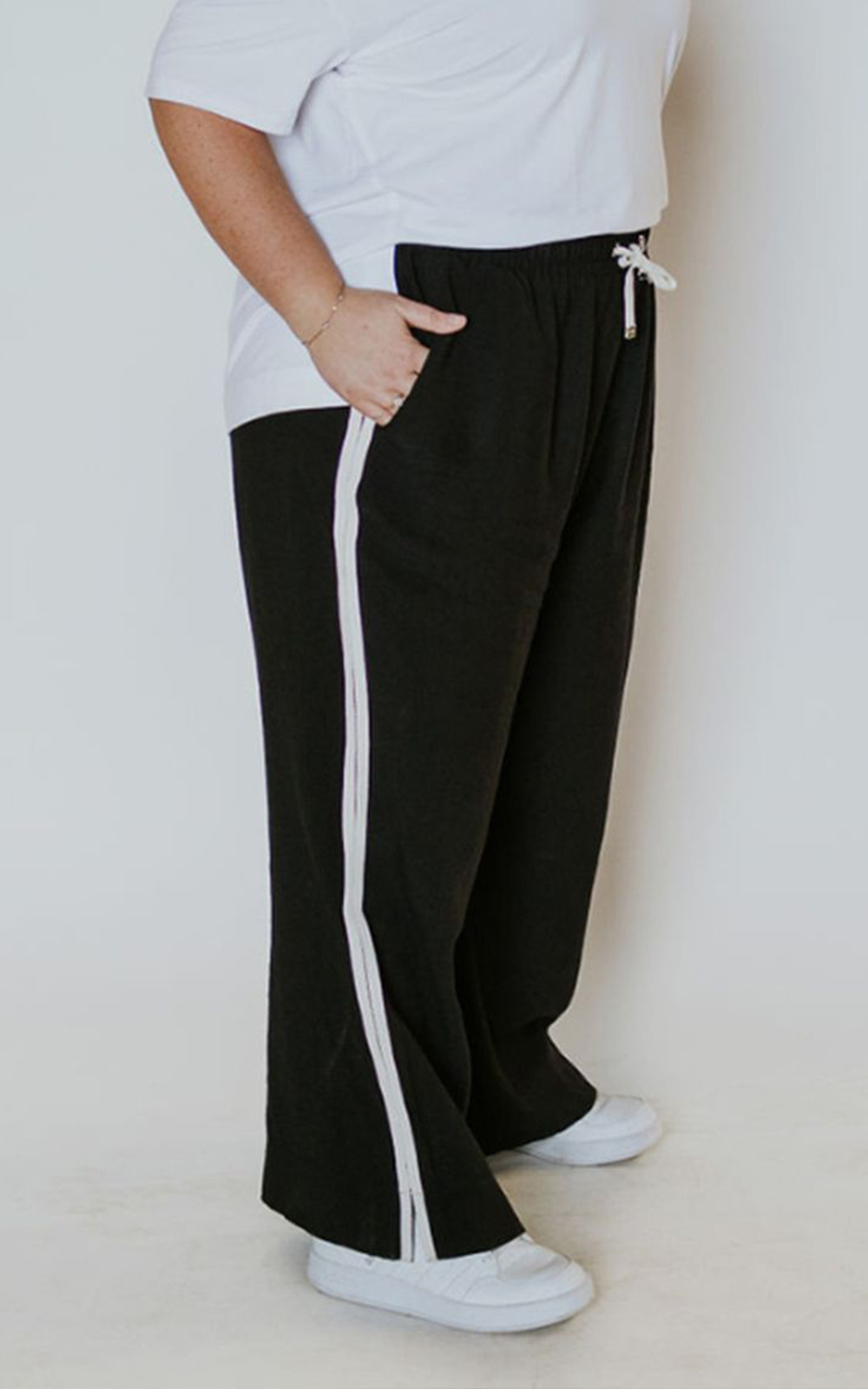 Indiana Side Stripe Wide Leg Pant  product photo.