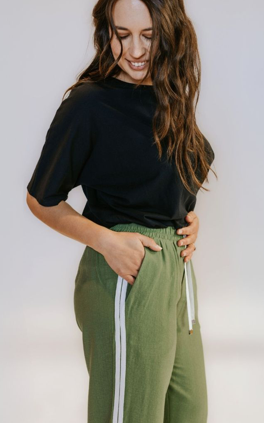 Indiana Side Stripe Wide Leg Pant  product photo.