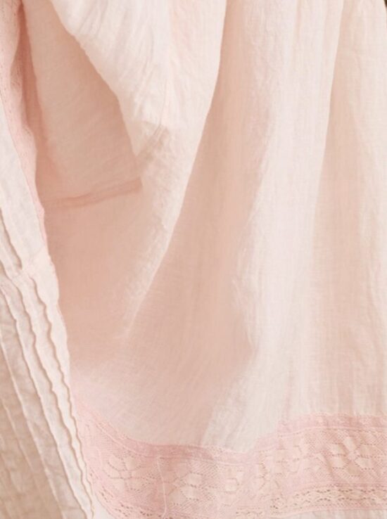 Isadore Linen Gauze And Lace Slip Dress product photo.