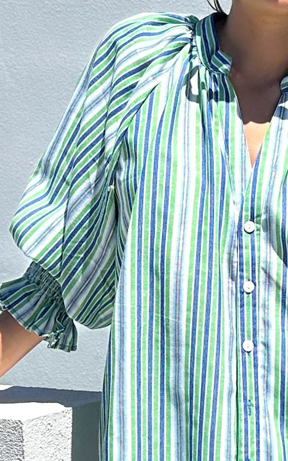 Metallic Stripe Relaxed Top product photo.