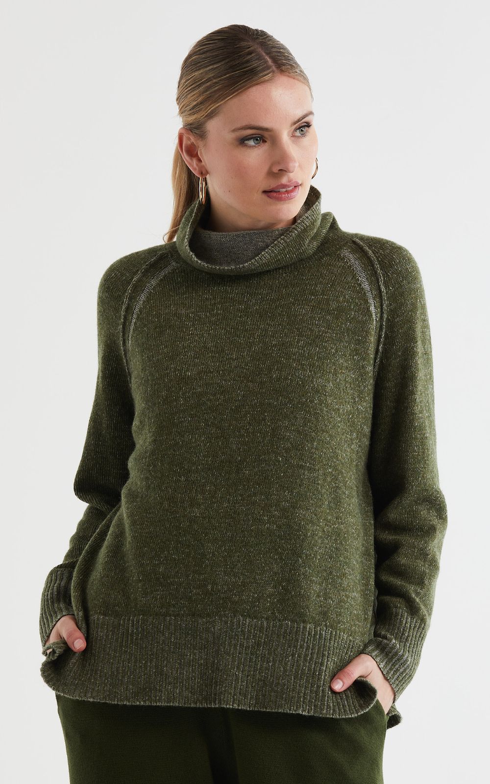 Two Tone Rollneck  product photo.