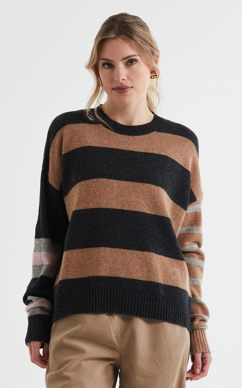 Lambswool Stripe Crew product photo.