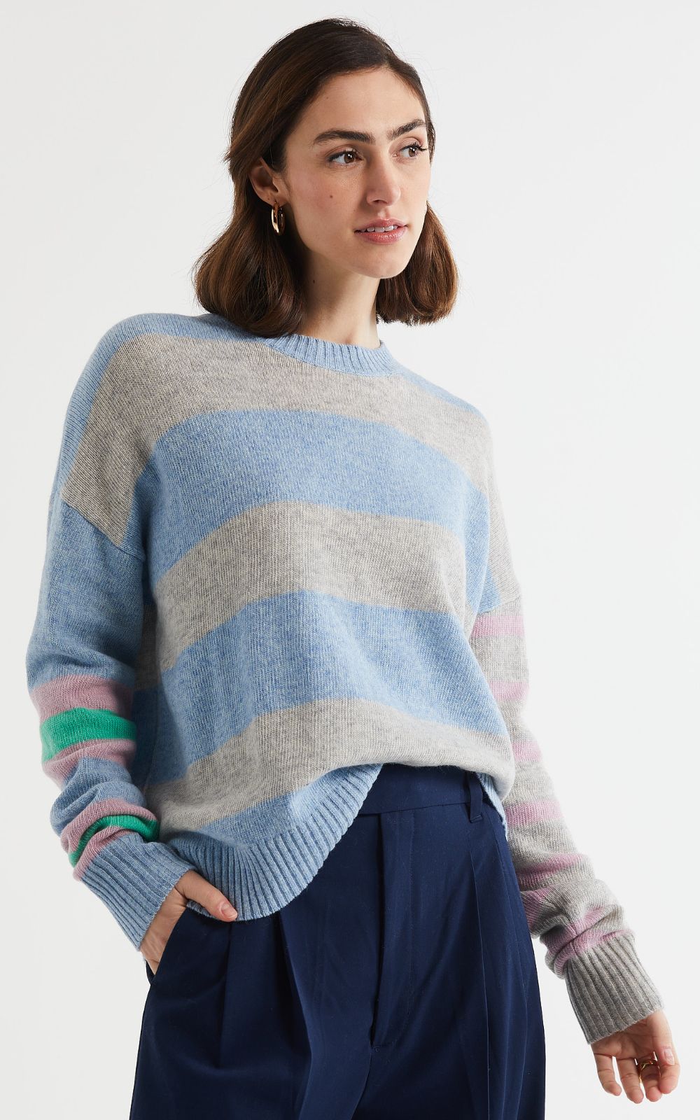 Lambswool Stripe Crew product photo.