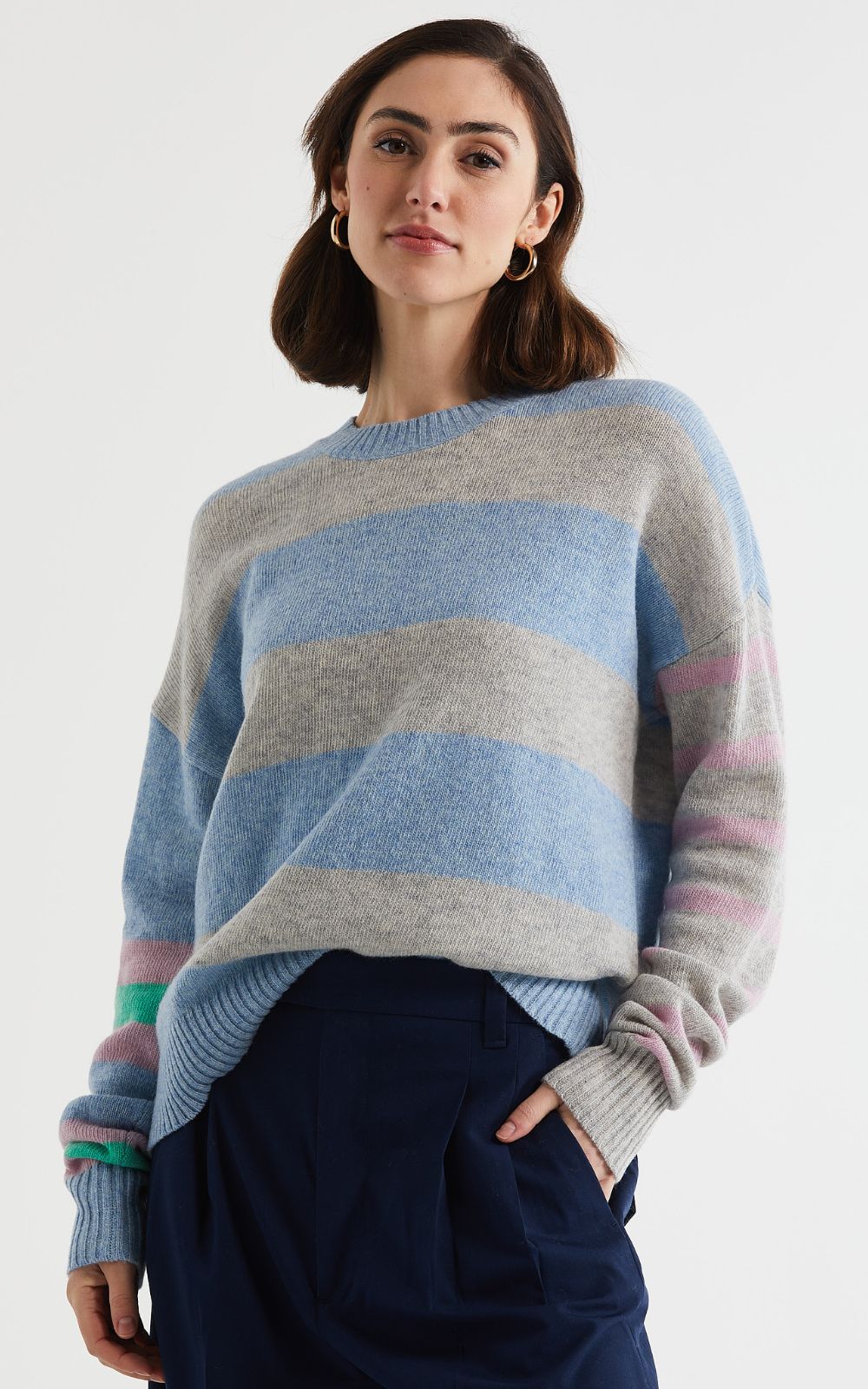 Lambswool Stripe Crew product photo.