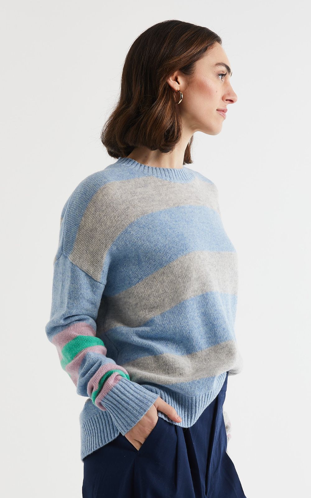 Lambswool Stripe Crew product photo.