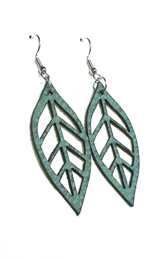 Leather Leaves Earrings product photo.