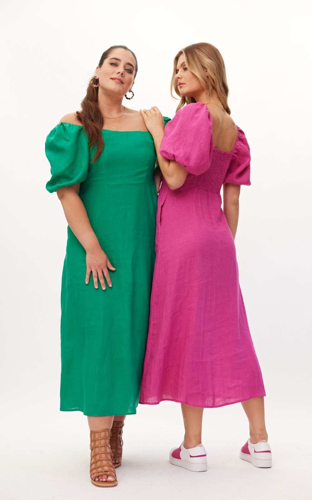 Senita Linen Dress product photo.