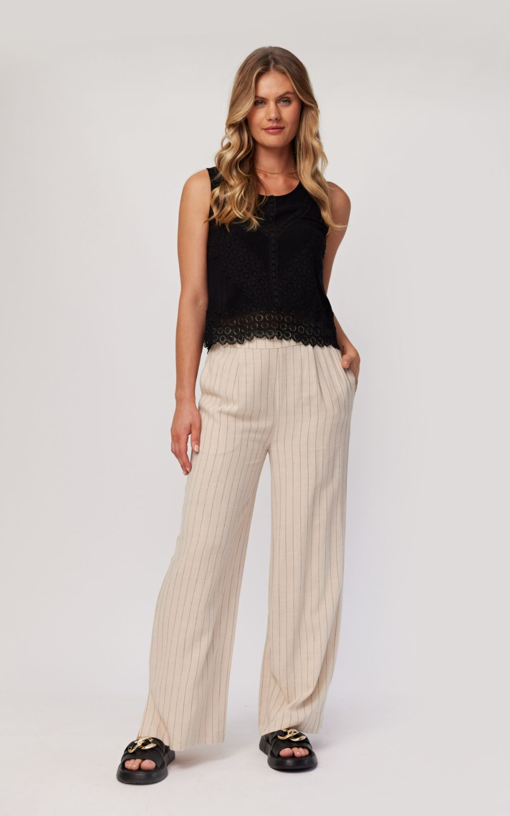 Salma Stripe Pant product photo.