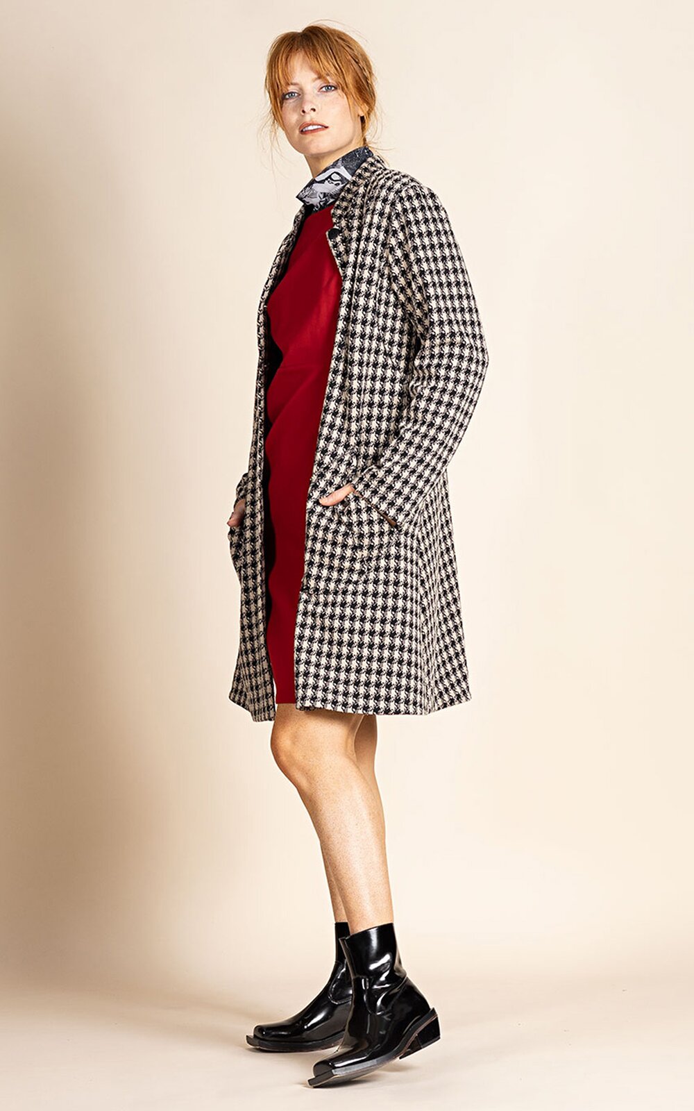 Houndstooth Merchant Coat product photo.