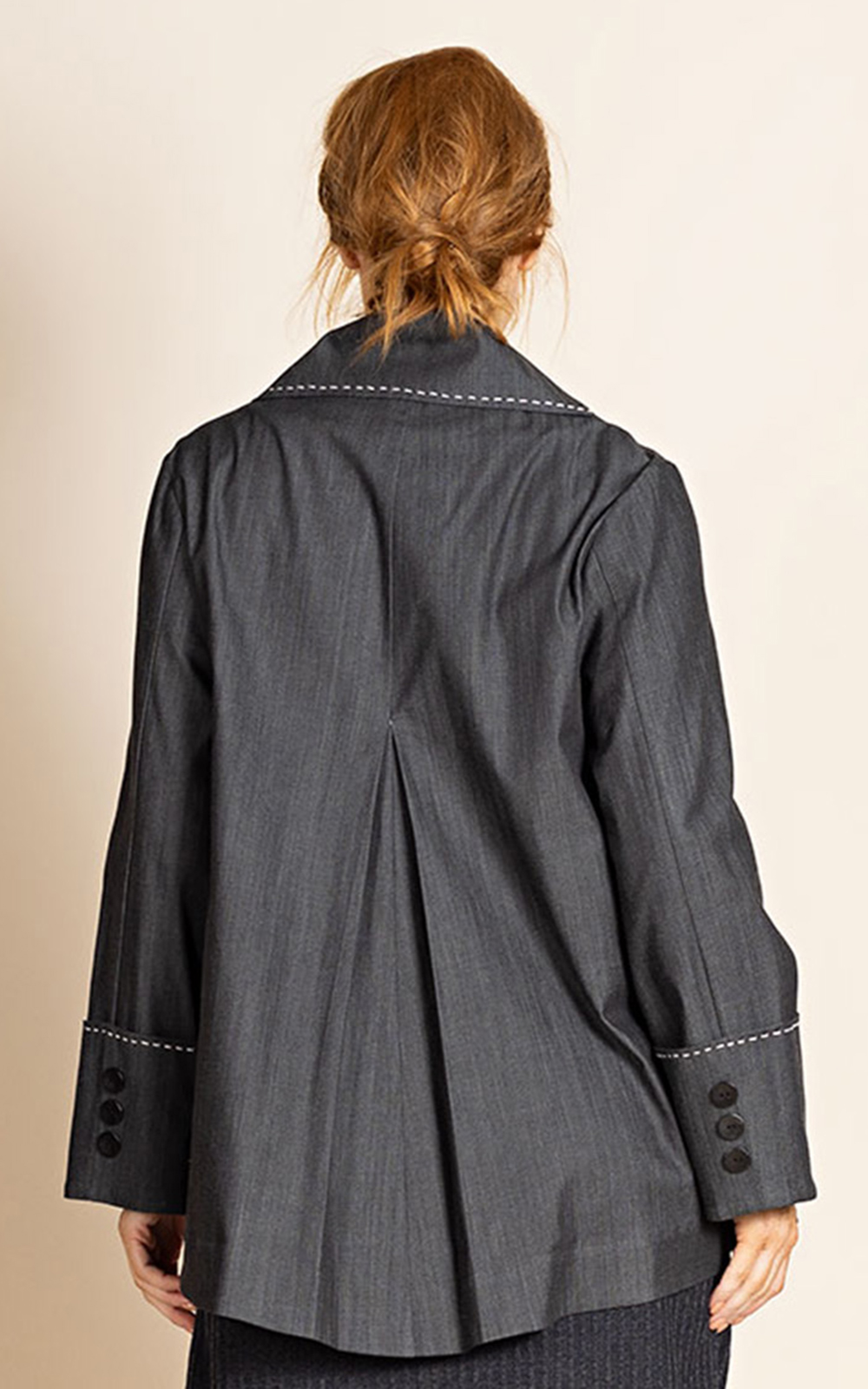 Denim Swing Coat product photo.