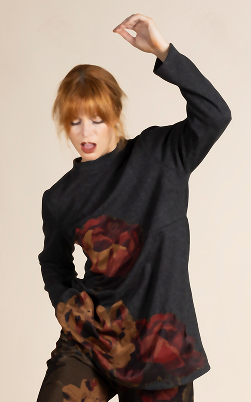 Felt Damask Roses Anna Jumper product photo.