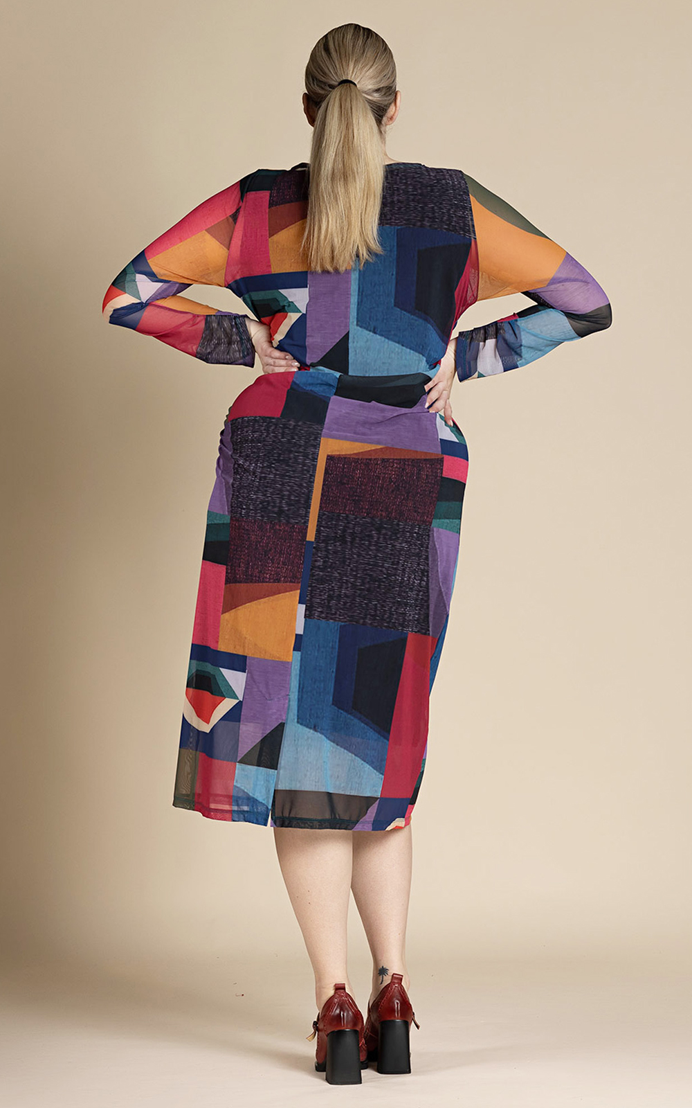 Kaleidoscope Ruched Dress product photo.