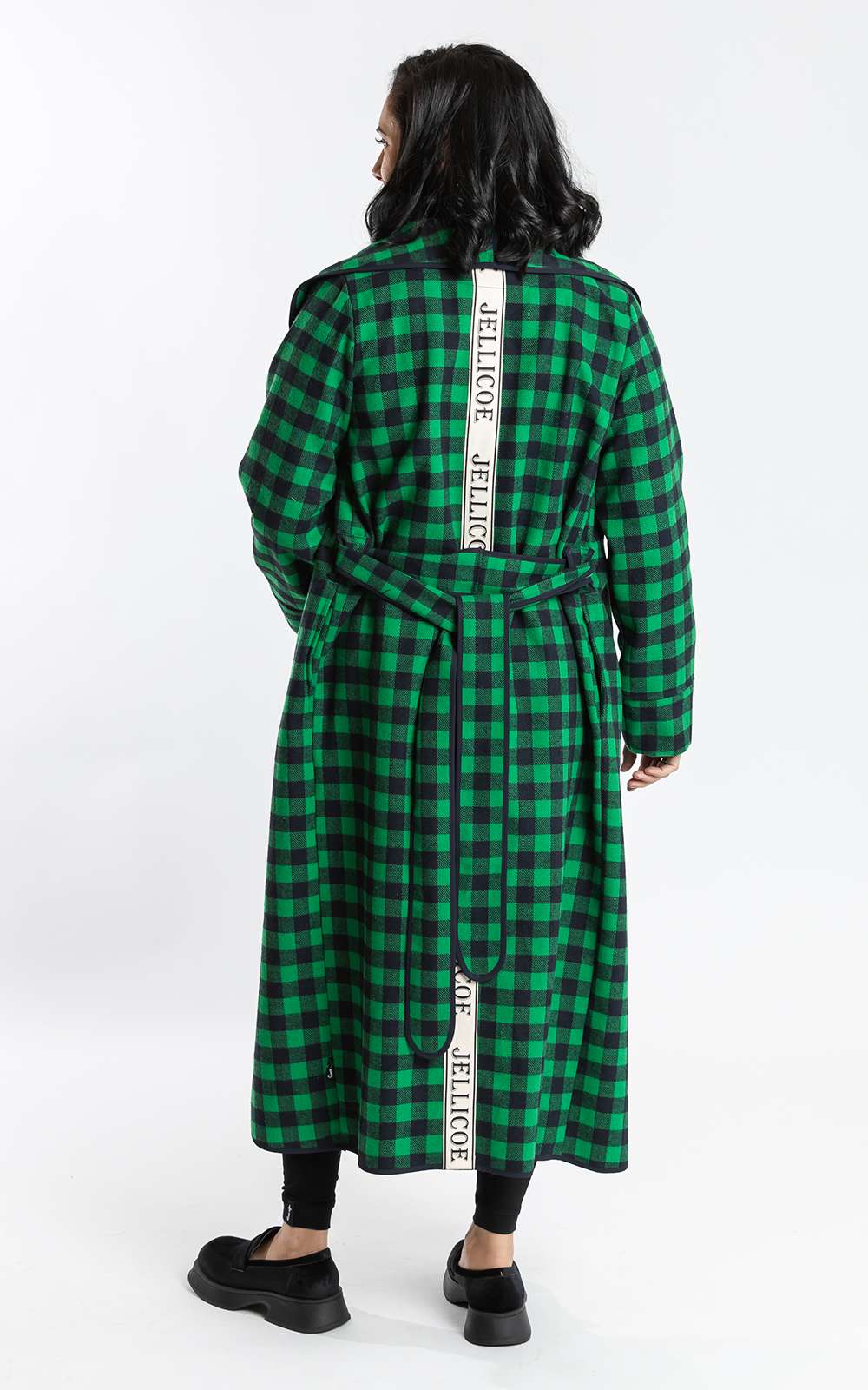 Capri Coat Green & Navy product photo.