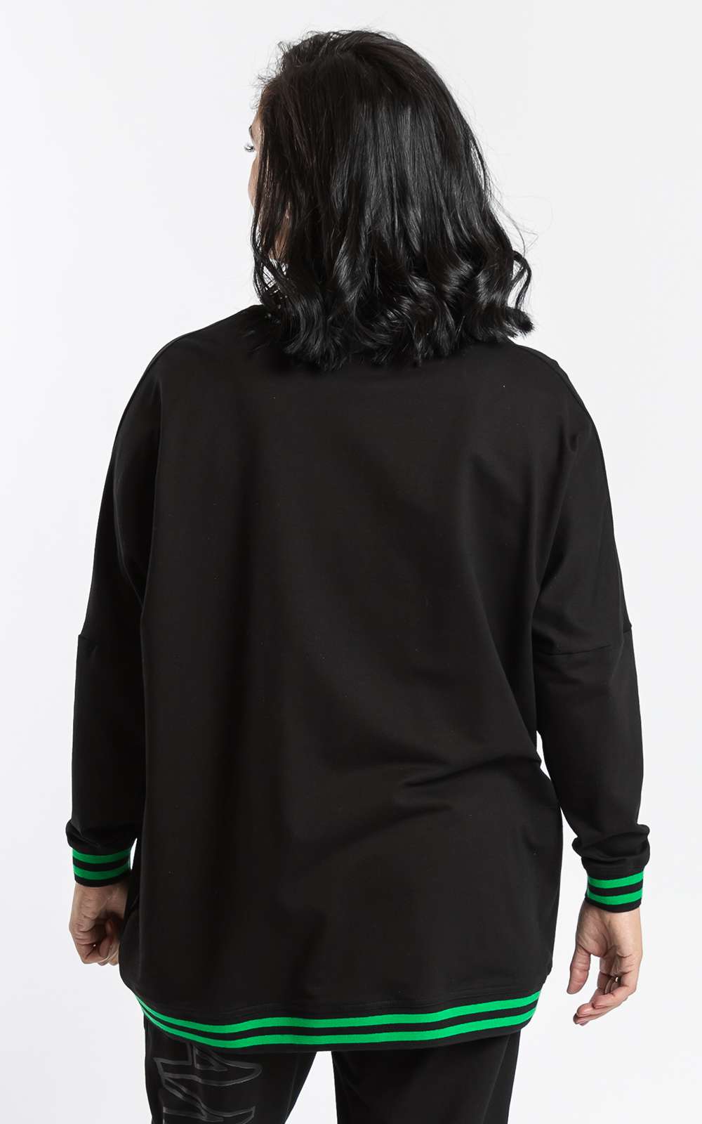 Revival Sweater Green Stripe product photo.