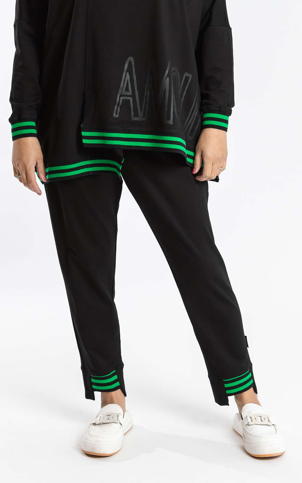 Taylor Pants Green Stripe product photo.