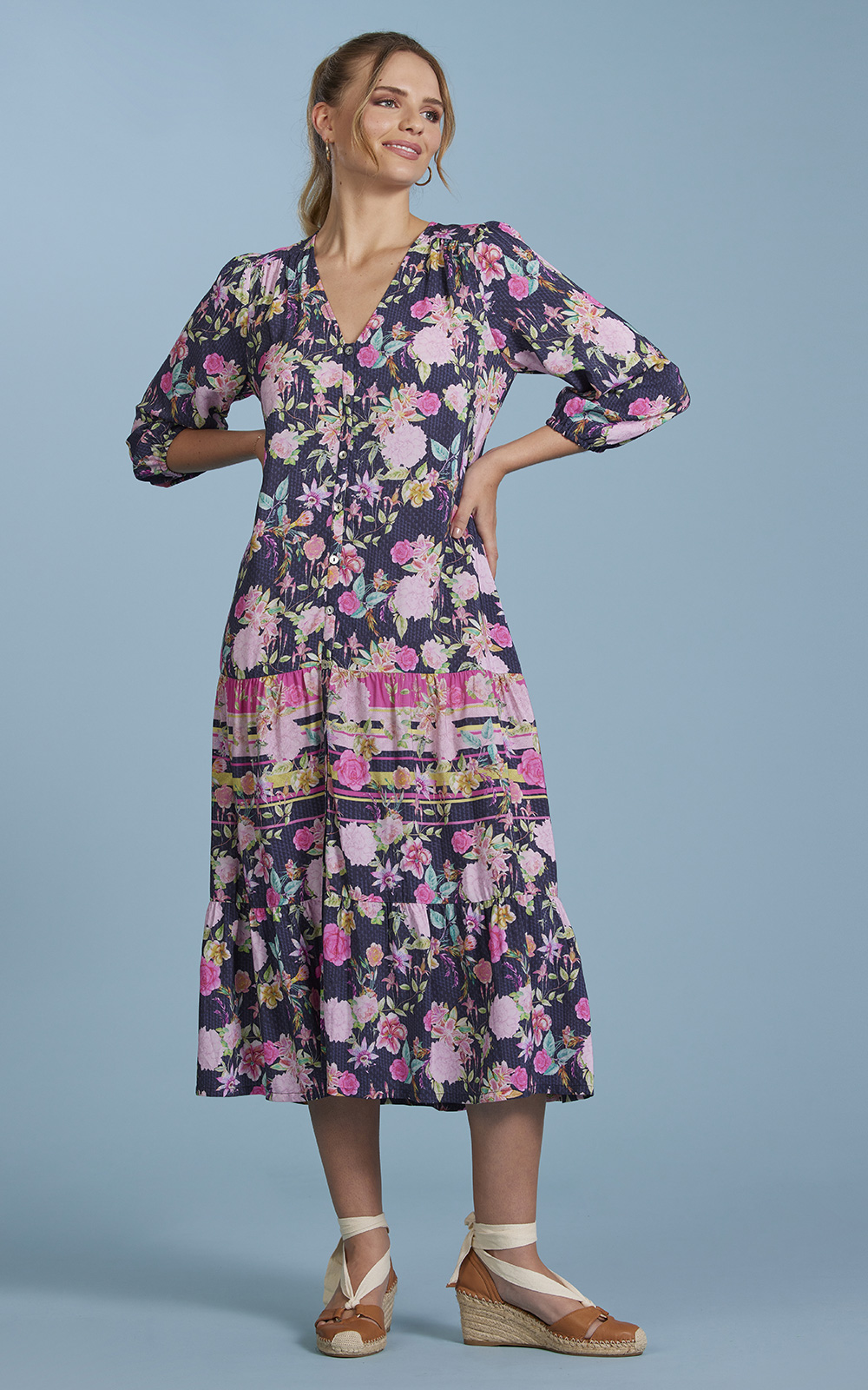 Fuchsiaristic Midi Dress product photo.