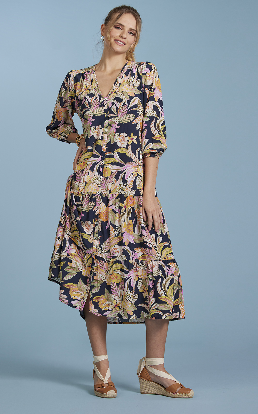 Pina Colada Midi Dress product photo.