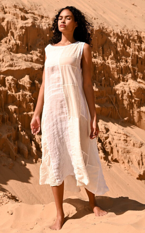 Muskan Dress In Cotton And Linen product photo.