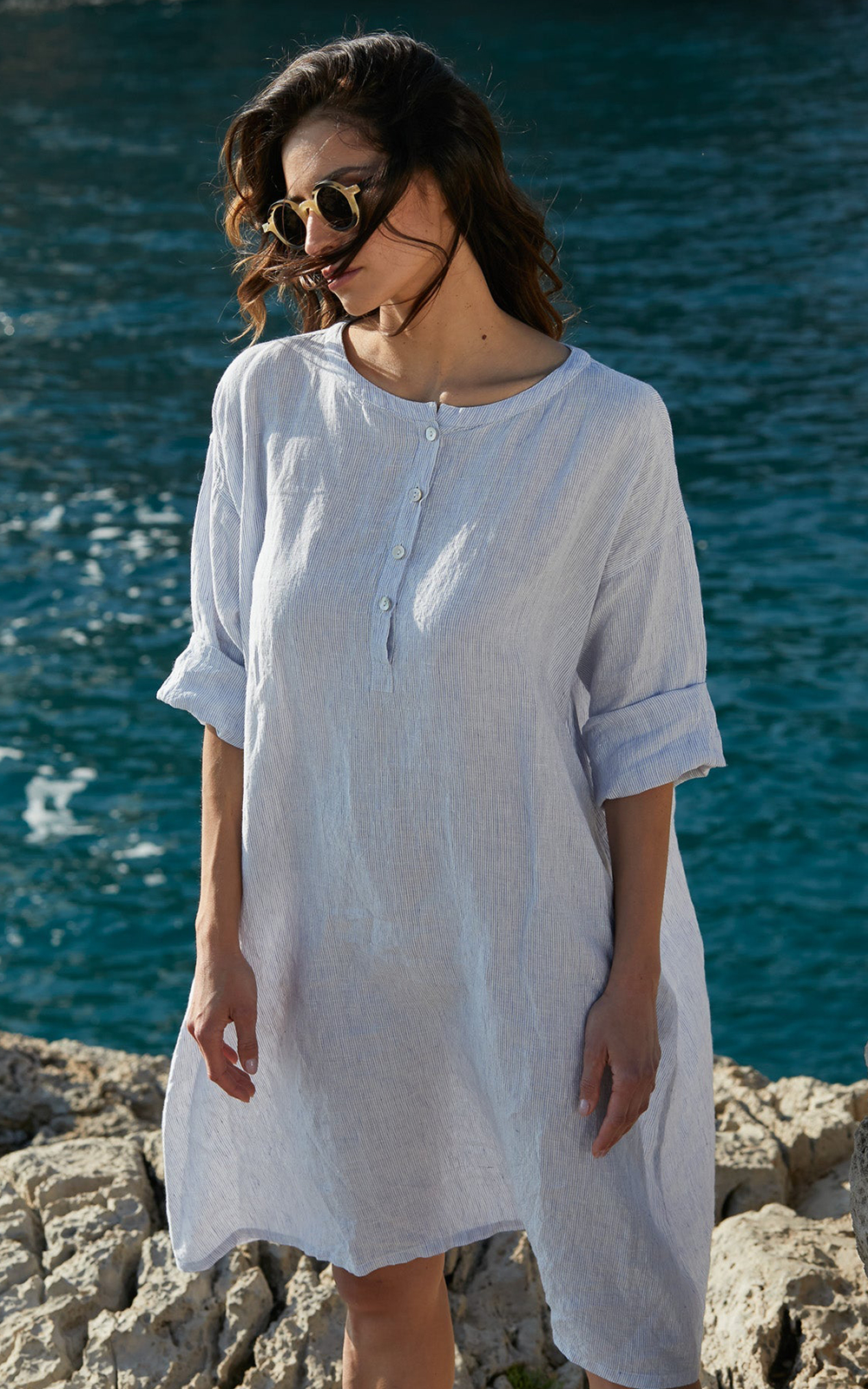 Noemi Dress In Linen product photo.