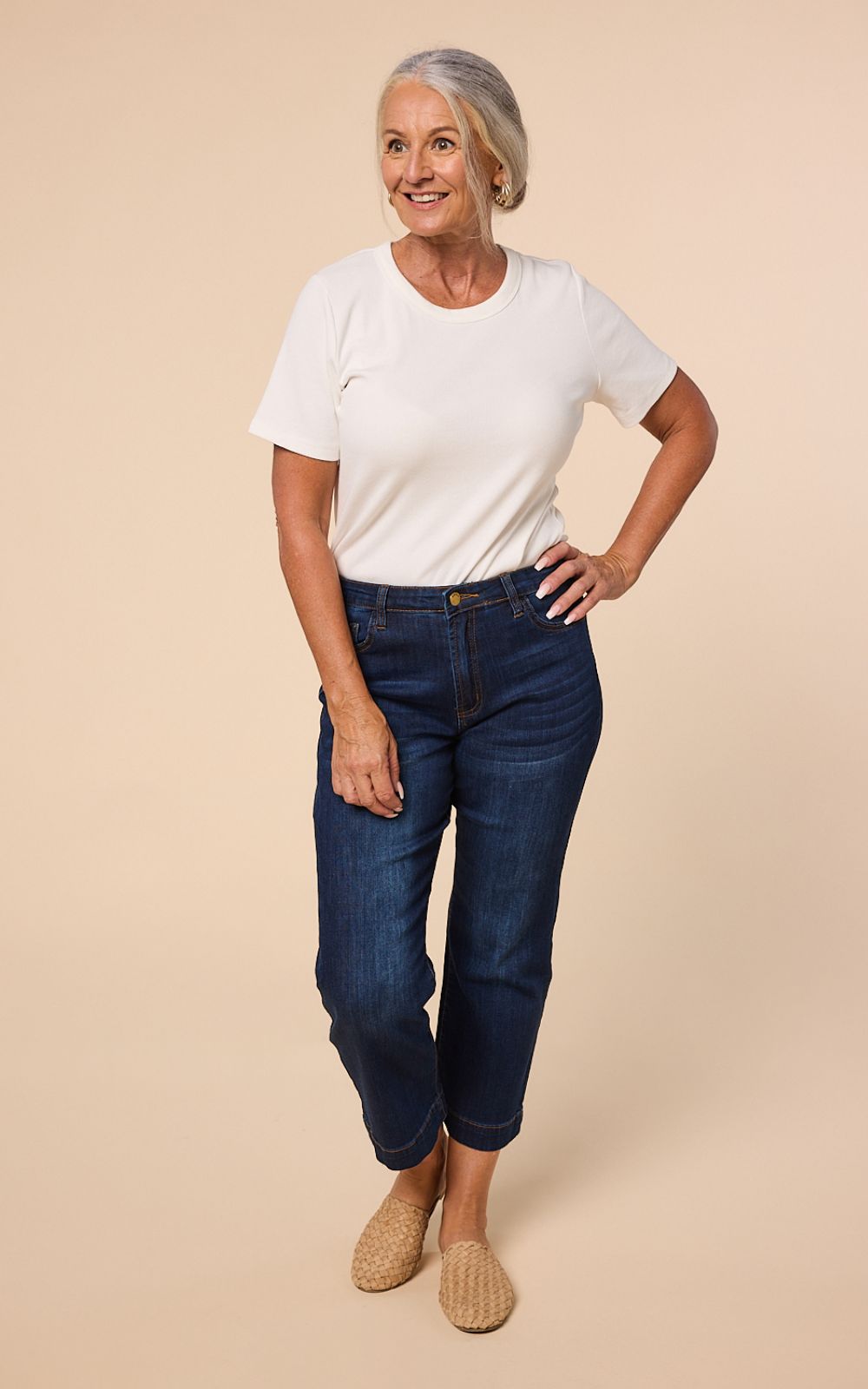 Cropped Straight Leg Jean product photo.