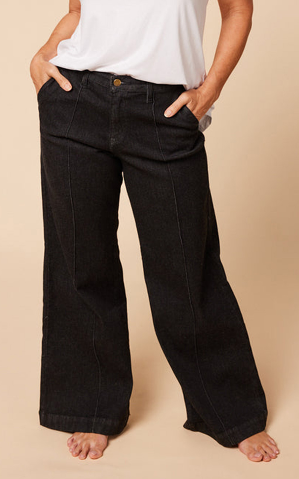 Wide Leg Jeans product photo.