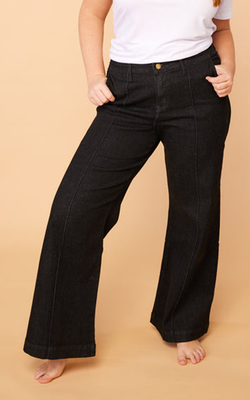 Wide Leg Jeans product photo.