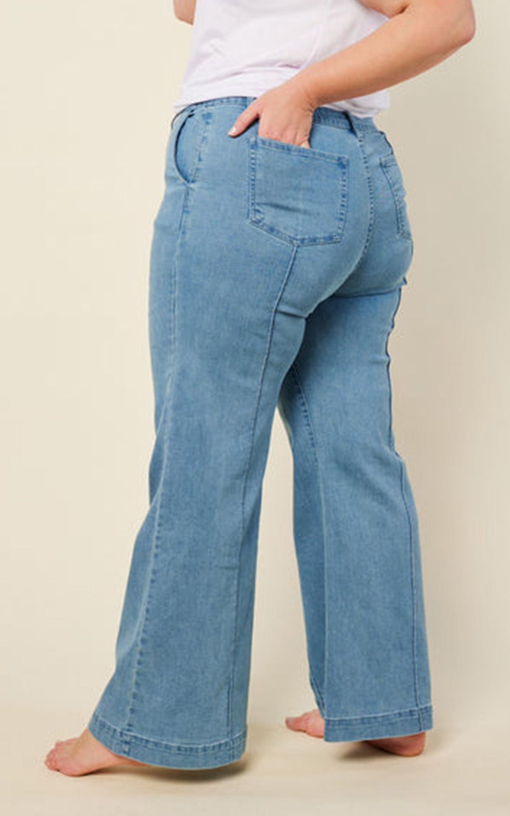 Wide Leg Jeans product photo.