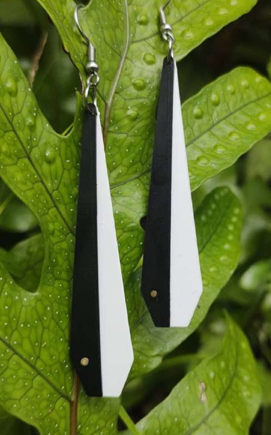 Piwakawaka Fantail Earrings product photo.