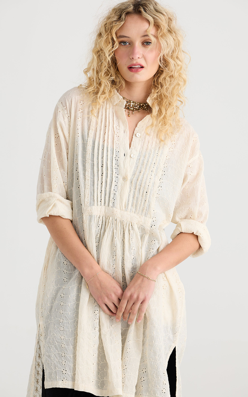 Prairie Cotton Lace Shirt product photo.