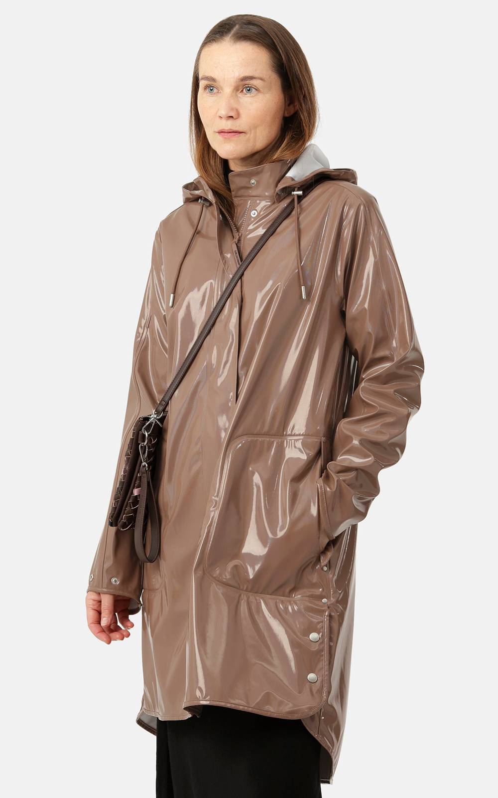 Gloss Detachable Hooded Coat product photo.