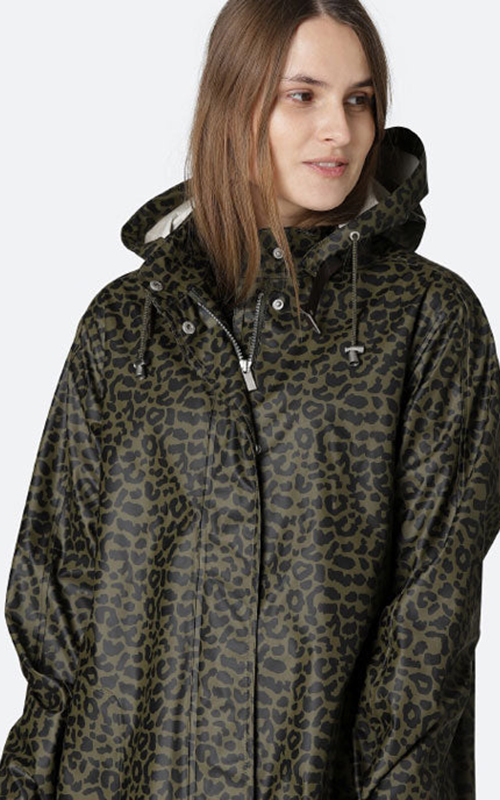 Detachable Cheetah Hooded Coat product photo.