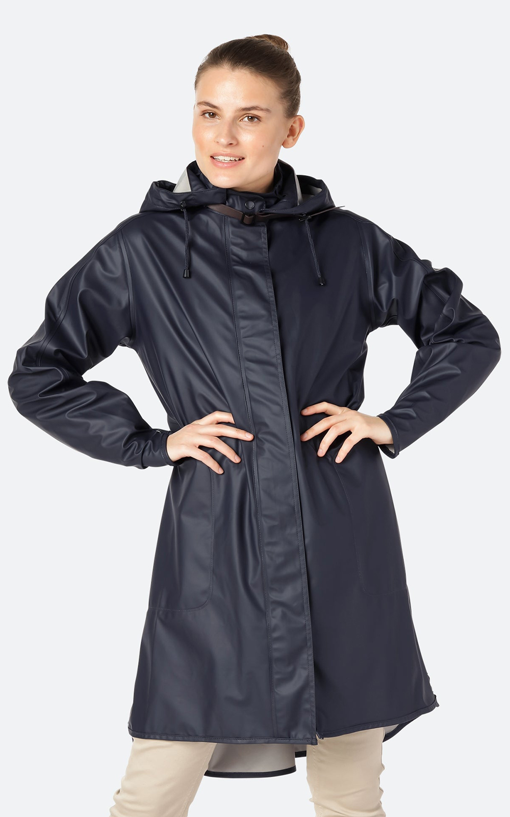 Detachable Hooded Long Coat product photo.