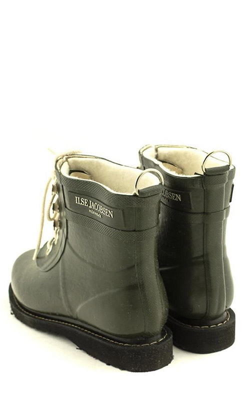 Lace Up Rubber Boots W Lining product photo.