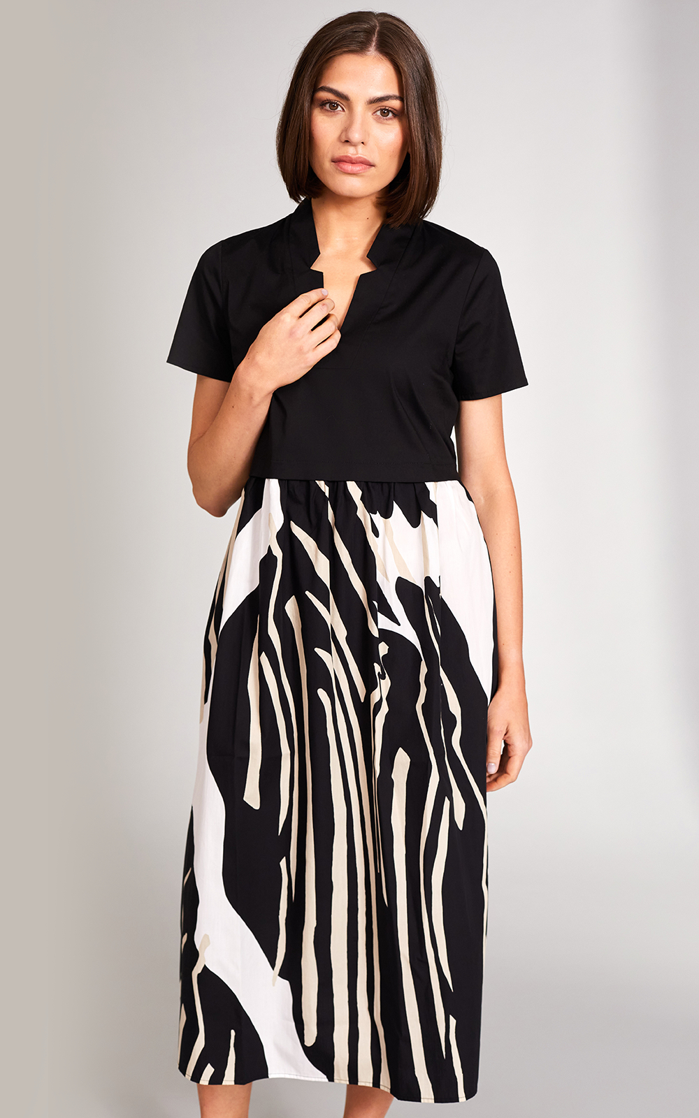 Contrast Monochrome Dress product photo.