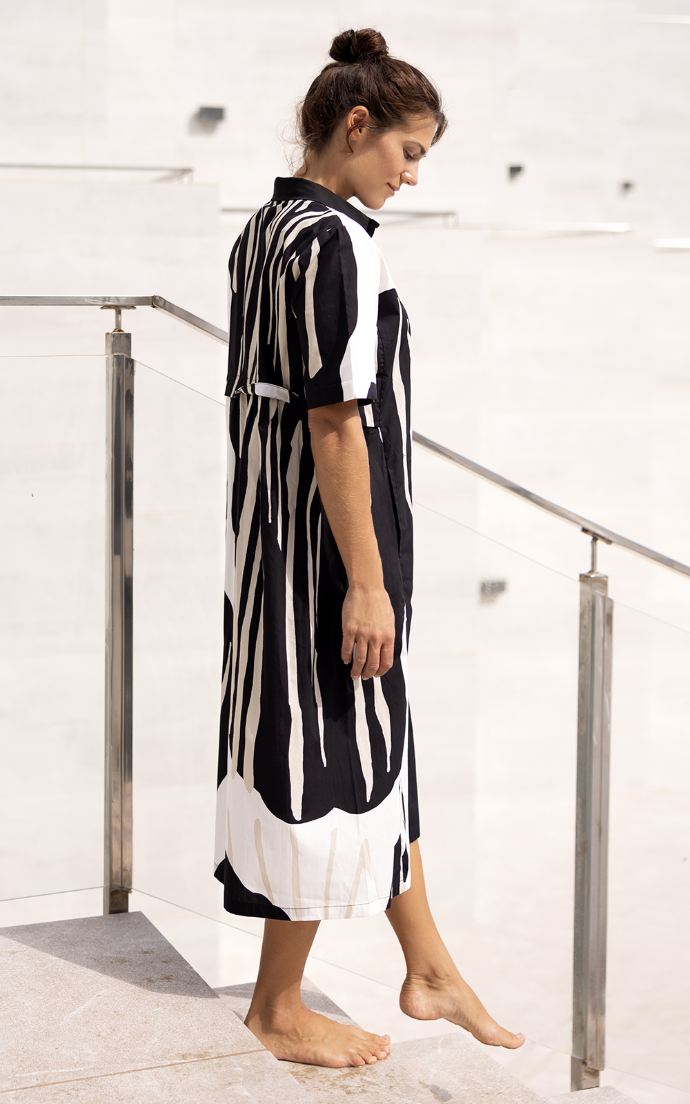 Monochrome Shirt Dress product photo.