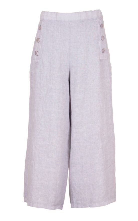 Button Linen Trousers product photo.