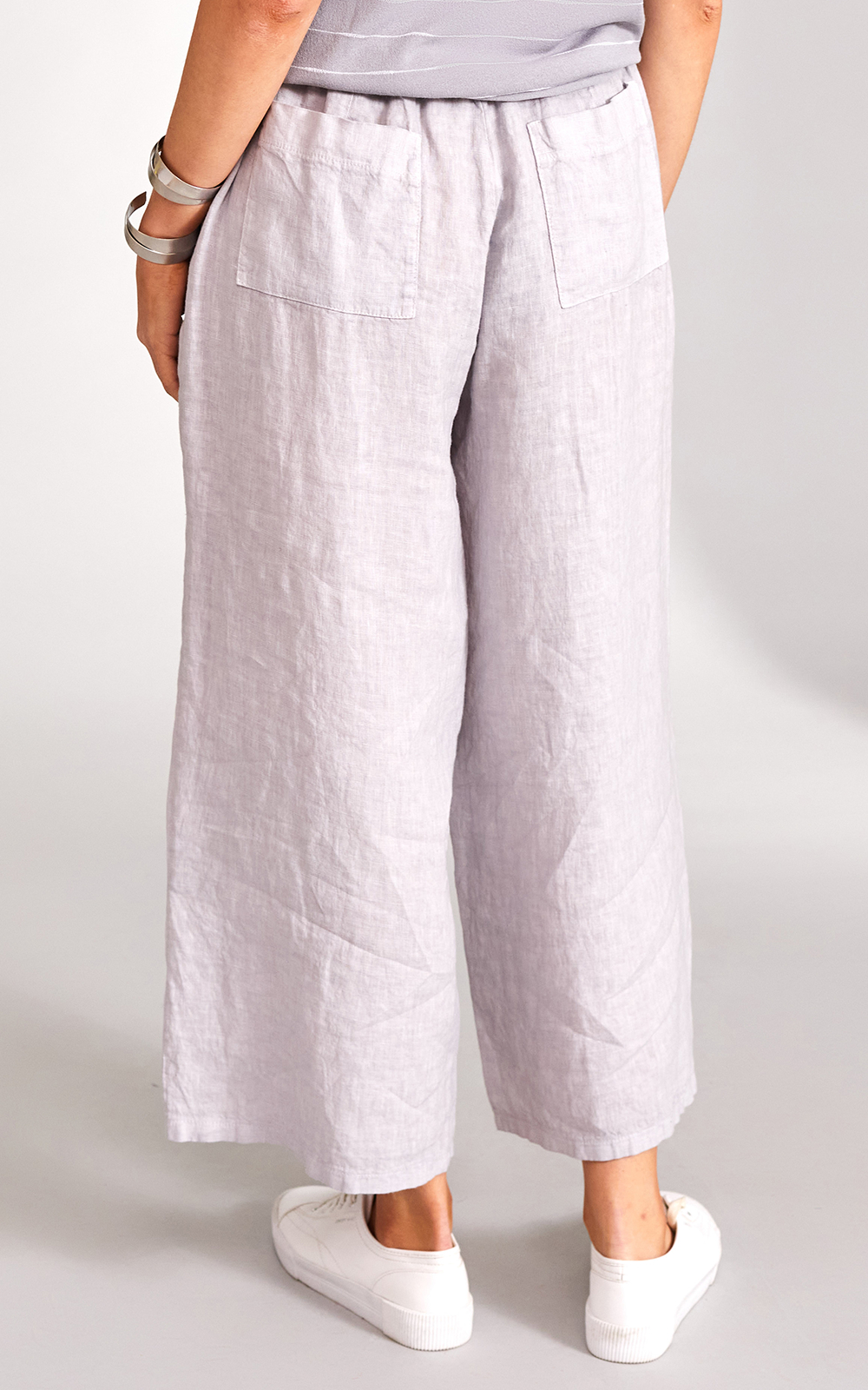 Button Linen Trousers product photo.